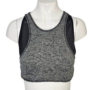 Free People Movement Ace Layered Sports Bra, Mesh, Heathered Grey Black, Small